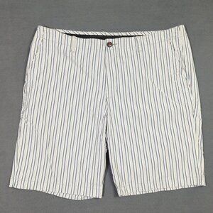 Tommy Bahama Shorts Men's 38 White Blue Striped Nylon Vacation Travel
